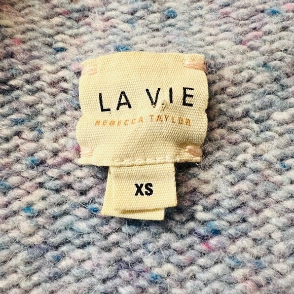 REBECCA TAYLOR LA VIE GORGEOUS LIGHT BLUE SPECKLED PULLOVER SWEATER SIZE XS - Picture 7 of 9
